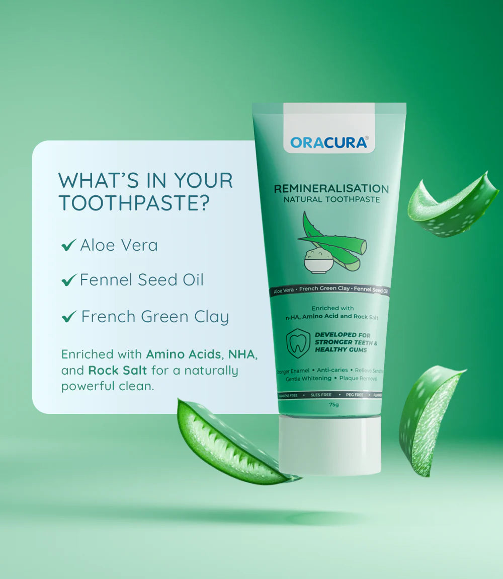 Natural Toothpaste: Healthy Gums (Grape) & Remineralisation (Aloe vera) Pack of 2 - 75g each