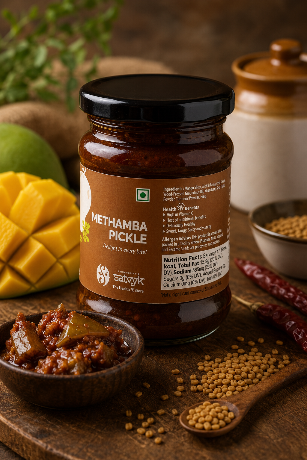 Meethamba Pickle (Mango & Fenugreek) 250gms