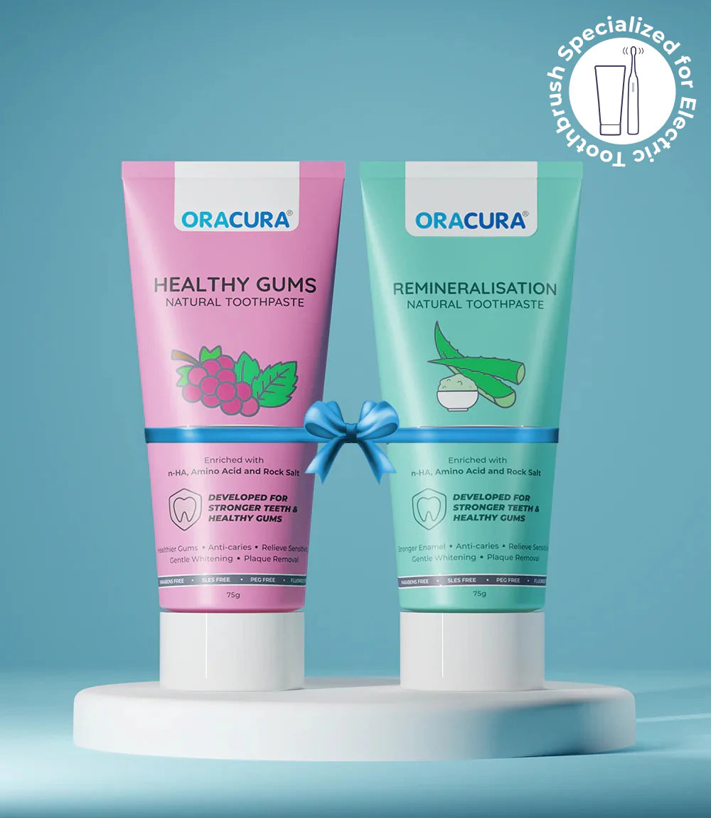 Natural Toothpaste: Healthy Gums (Grape) & Remineralisation (Aloe vera) Pack of 2 - 75g each