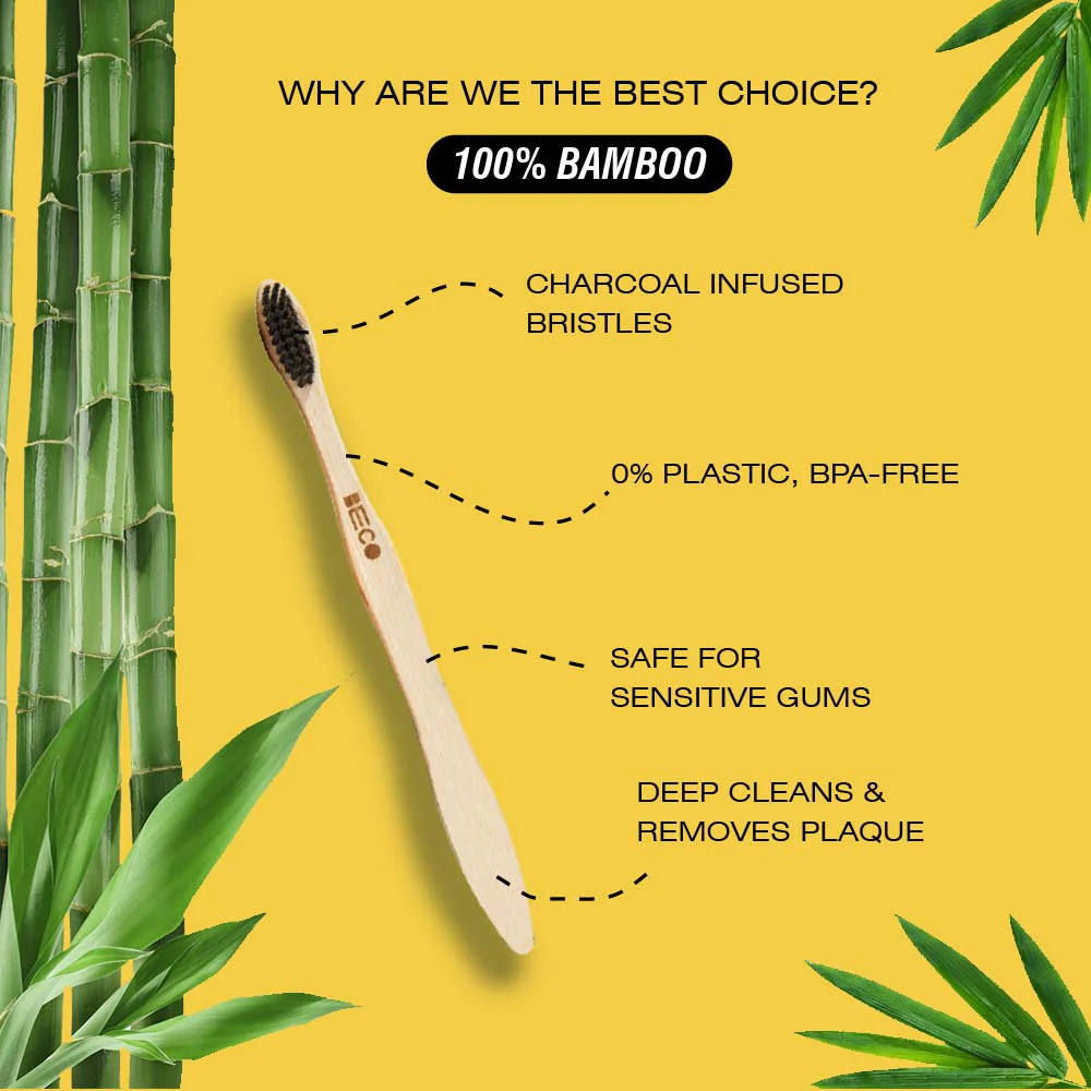 Bamboo Toothbrush with Activated Charcoal Bristles