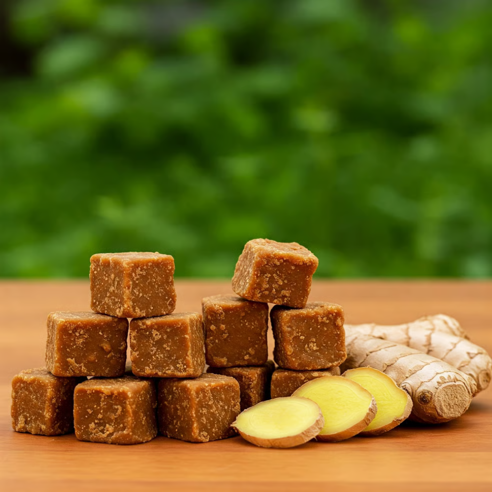 Ginger-Infused Jaggery Cubes